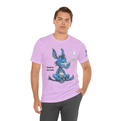 Blue Donkey Tee - Premium Airlume Cotton Cannabis Culture Humor Cartoon Art