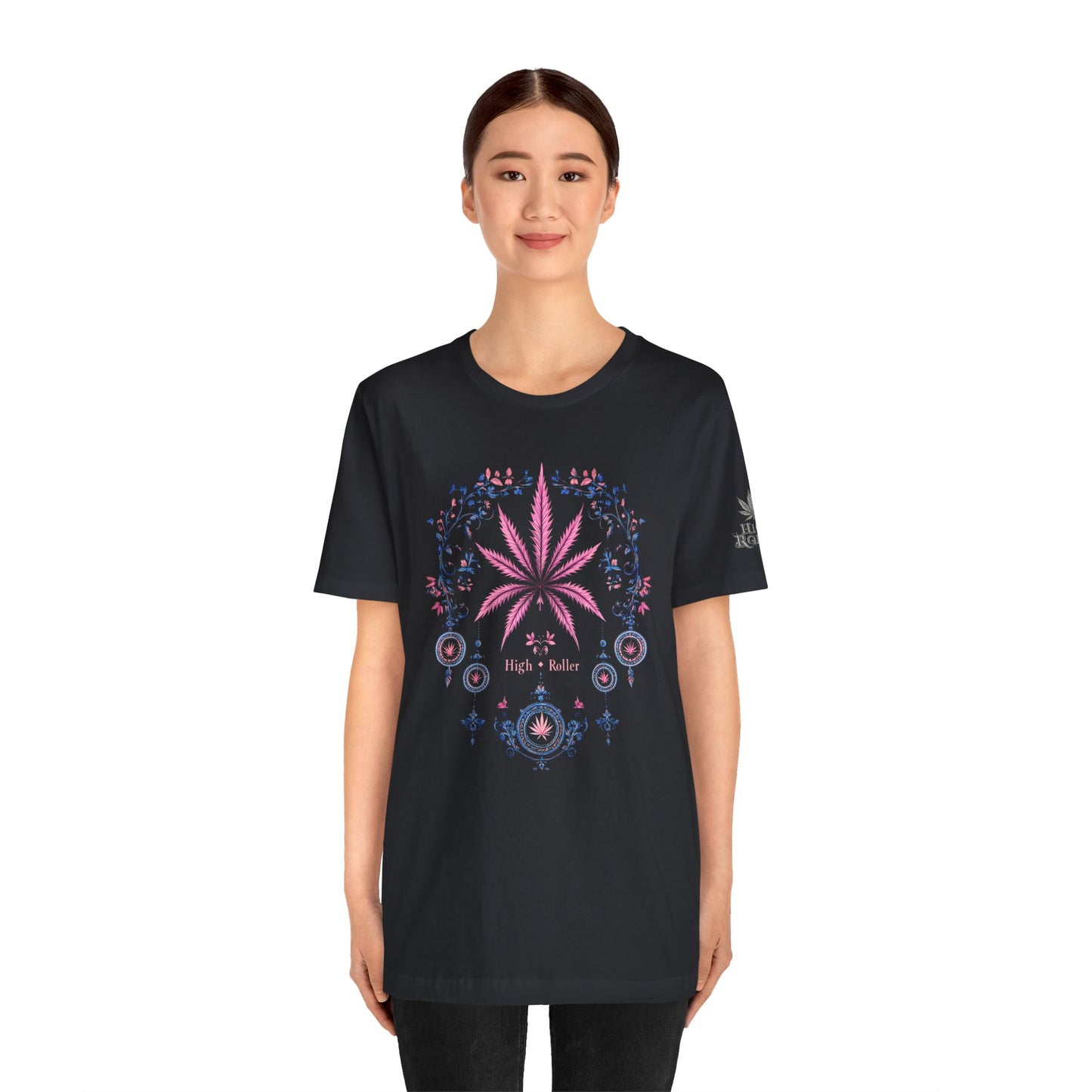 Bohemian Cannabis Mandala Tee - Floral Folk Art Design | High Roller