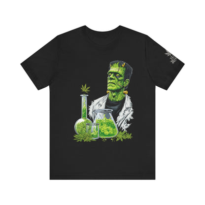 Frankenstein's Laboratory HIGH ROLLER Halloween Cannabis T-Shirt - Premium Monster Scientist 420 Experiment Apparel