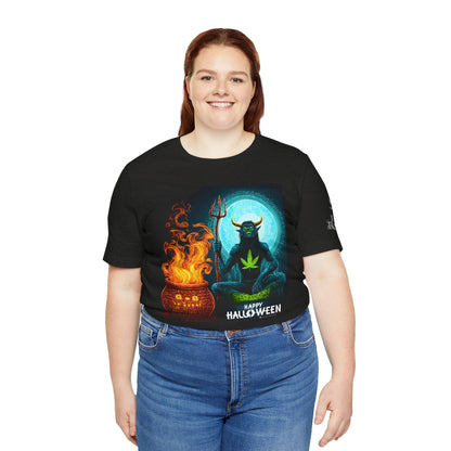 Demon Meditation HIGH ROLLER Halloween Cannabis T-Shirt - Premium Underworld Guardian Portal Master 420 Apparel