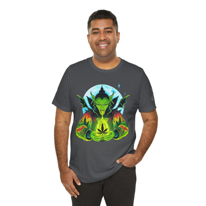 Mystic Dragon Guardian Cannabis Meditation T-Shirt - Premium Psychedelic 420 Apparel