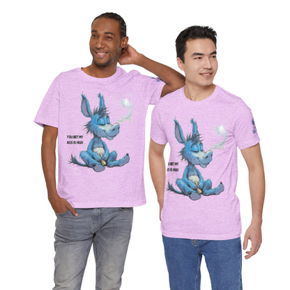 Blue Donkey Tee - Premium Airlume Cotton Cannabis Culture Humor Cartoon Art