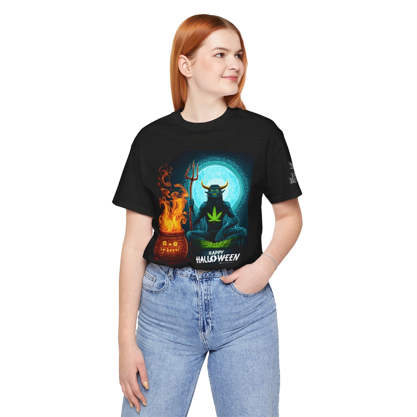 Demon Meditation HIGH ROLLER Halloween Cannabis T-Shirt - Premium Underworld Guardian Portal Master 420 Apparel