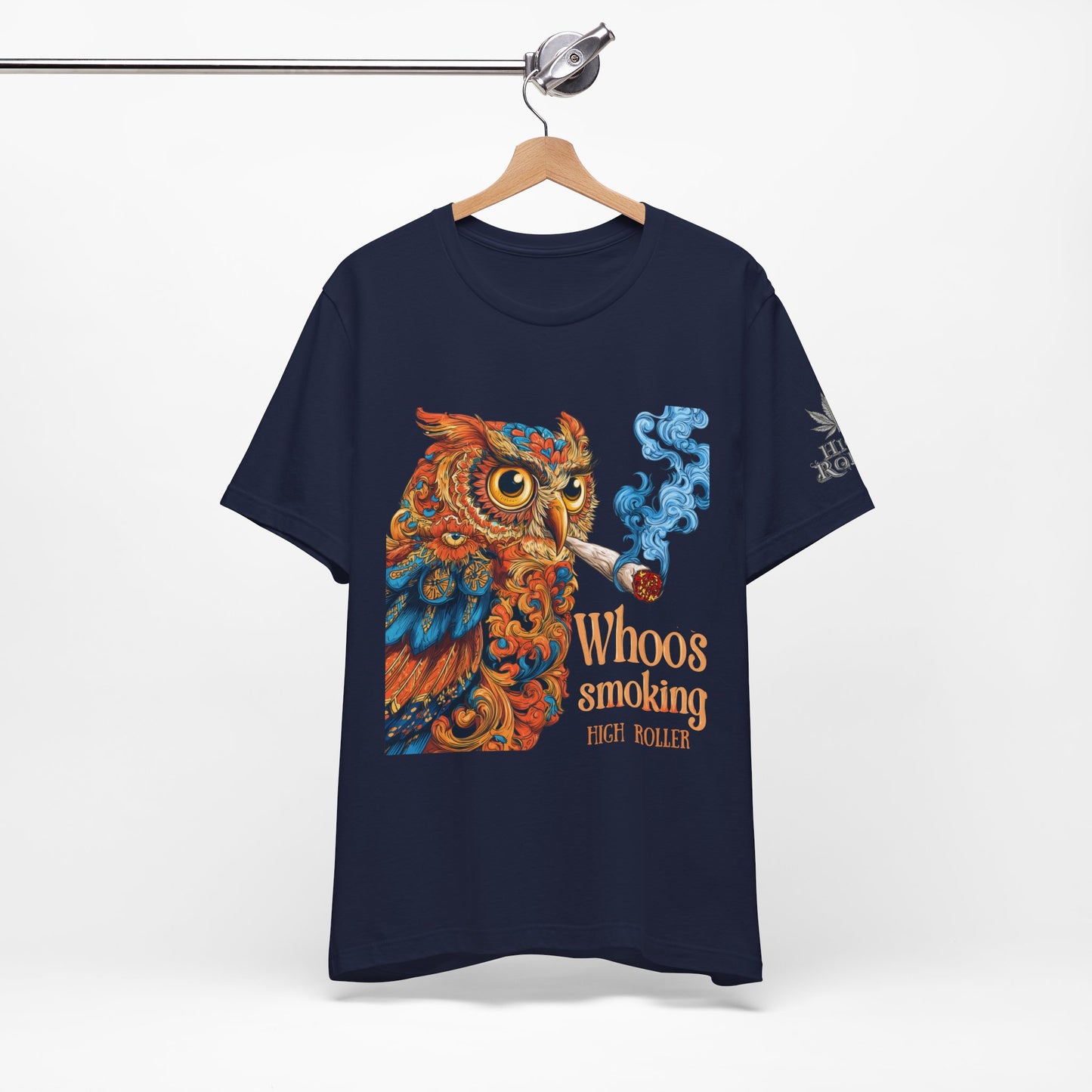 Whoos Smoking Owl Tee - Wise Cannabis Art Design | High Roller
