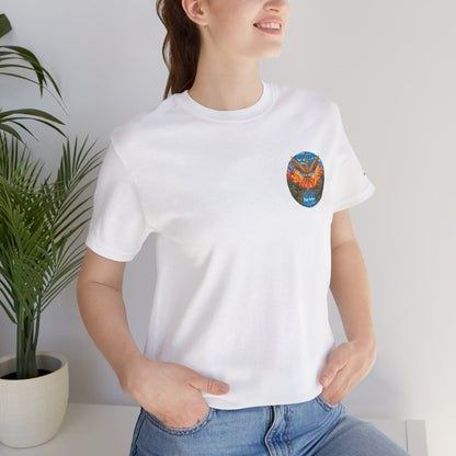 Cannabis Paradise Circle Tee - Tropical Sunset Art Design | High Roller