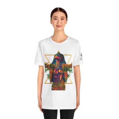 Sacred Geometry Cannabis Goddess Tee - Psychedelic Beauty Art Design | High Roller