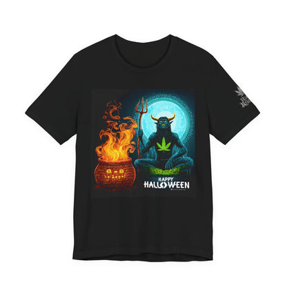 Demon Meditation HIGH ROLLER Halloween Cannabis T-Shirt - Premium Underworld Guardian Portal Master 420 Apparel
