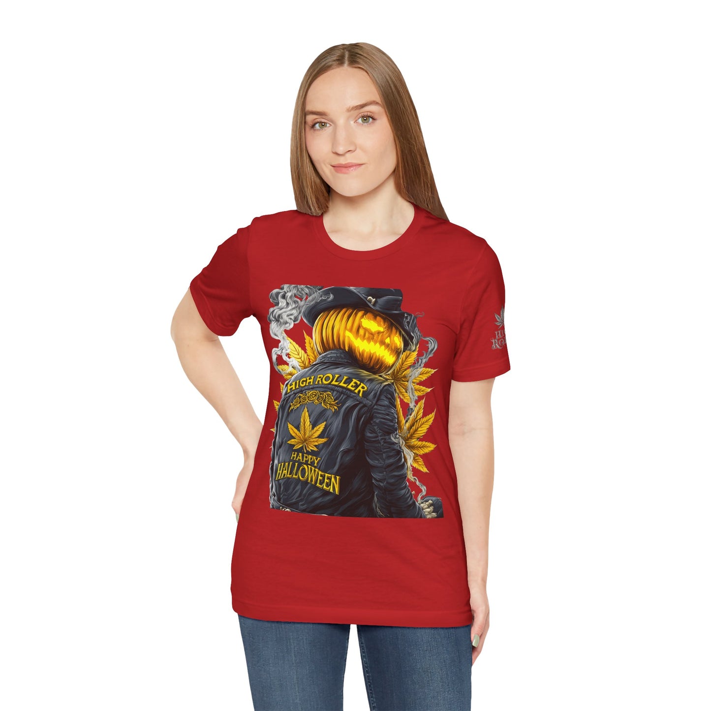 Halloween Witch Rider Cannabis T-Shirt - Premium Spooky 420 Biker Edition Apparel