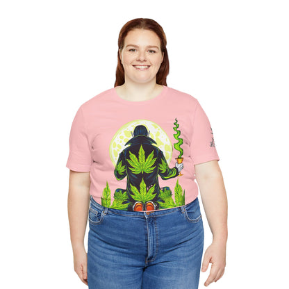 Luxury Gothic Cannabis Vampire T-Shirt - Premium Dark HIGH ROLLER Streetwear - Elevated Nocturnal 420 Fashion