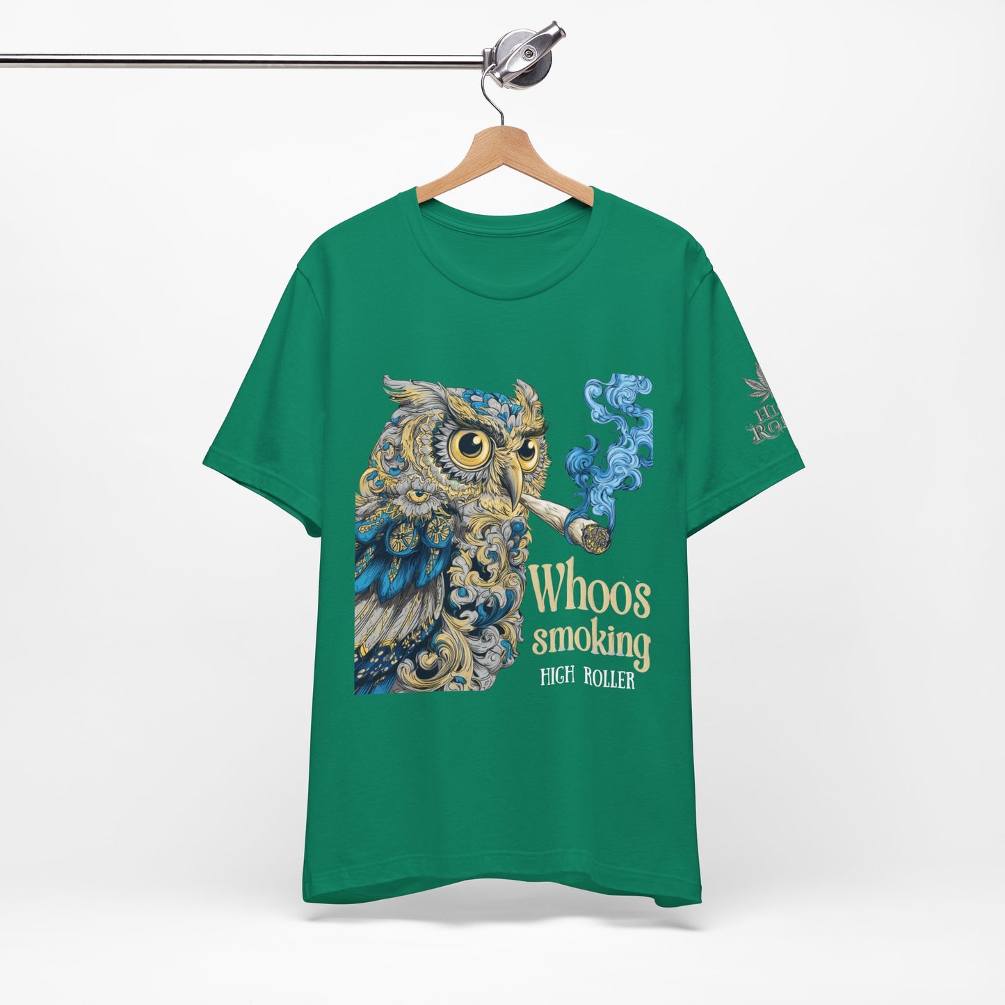 Baroque Owl Tee - Premium Airlume Cotton Cannabis Culture Ornate Bird Art