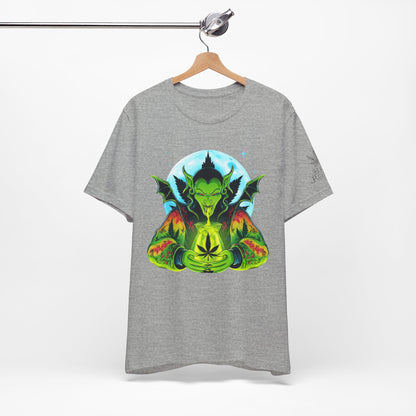Mystic Dragon Guardian Cannabis Meditation T-Shirt - Premium Psychedelic 420 Apparel