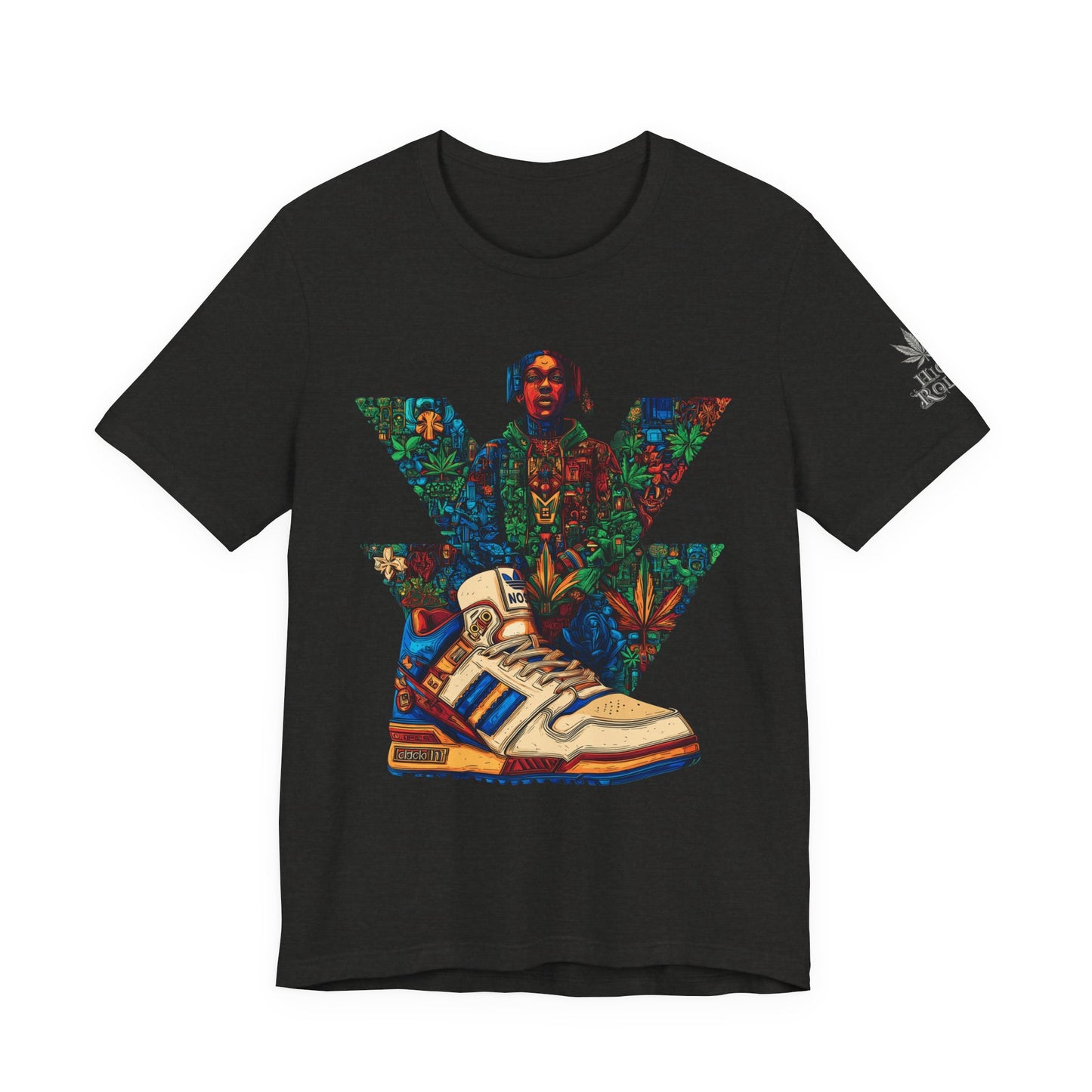 High Roller Trefoil Cannabis Sneaker T-Shirt - Premium 420 Hip-Hop Sneakerhead Street Culture Botanical Art Apparel