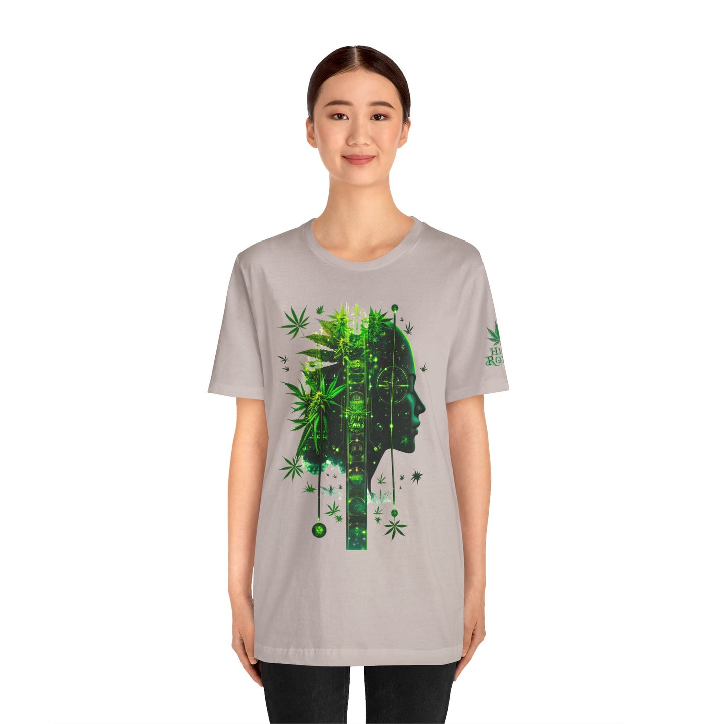 Digital Mind Tee - Premium Airlume Cotton Cannabis Culture Tech Art Matrix Design