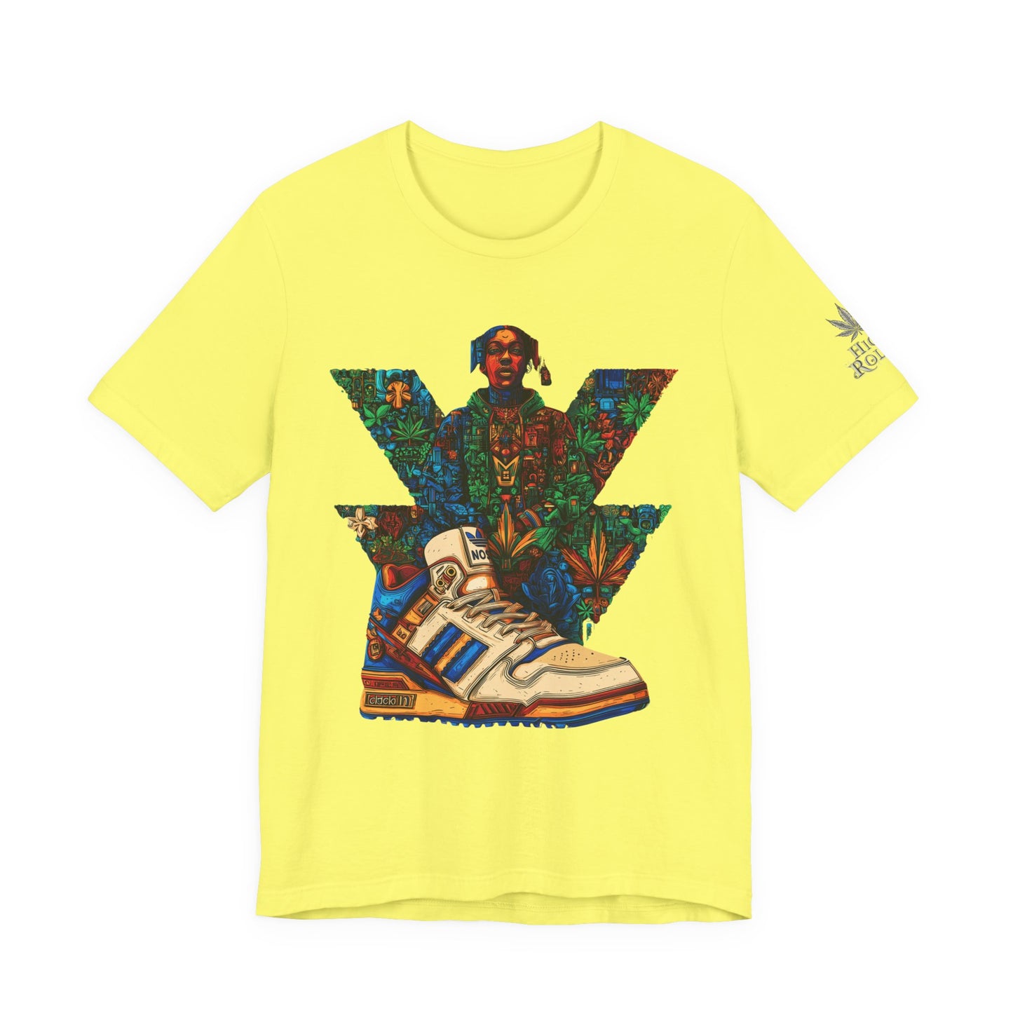 High Roller Trefoil Cannabis Sneaker T-Shirt - Premium 420 Hip-Hop Sneakerhead Street Culture Botanical Art Apparel