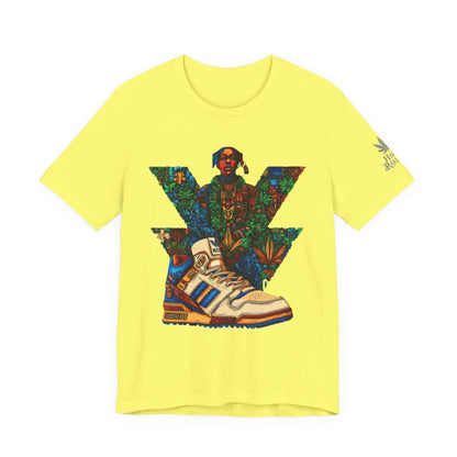 High Roller Trefoil Cannabis Sneaker T-Shirt - Premium 420 Hip-Hop Sneakerhead Street Culture Botanical Art Apparel