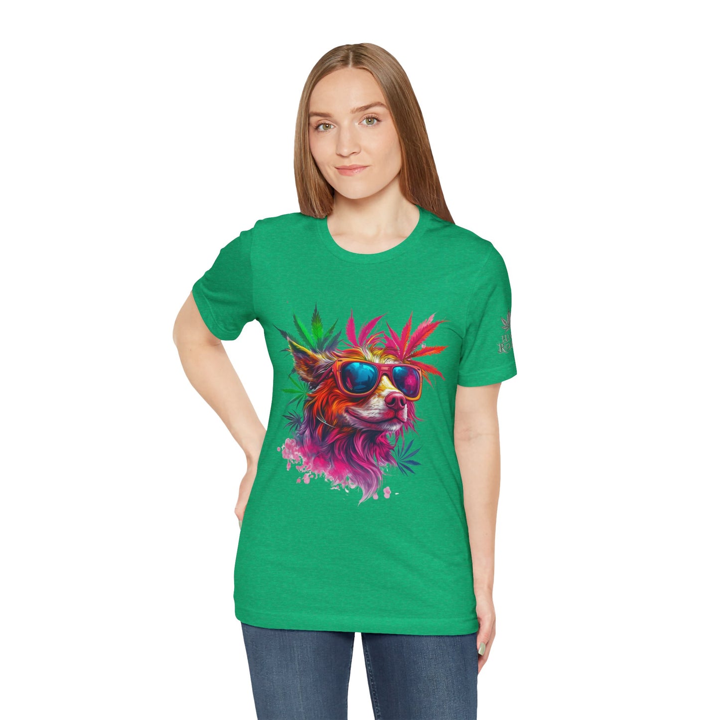 Spectrum Pup Tee - Premium Airlume Cotton Cannabis Culture Psychedelic Dog Art
