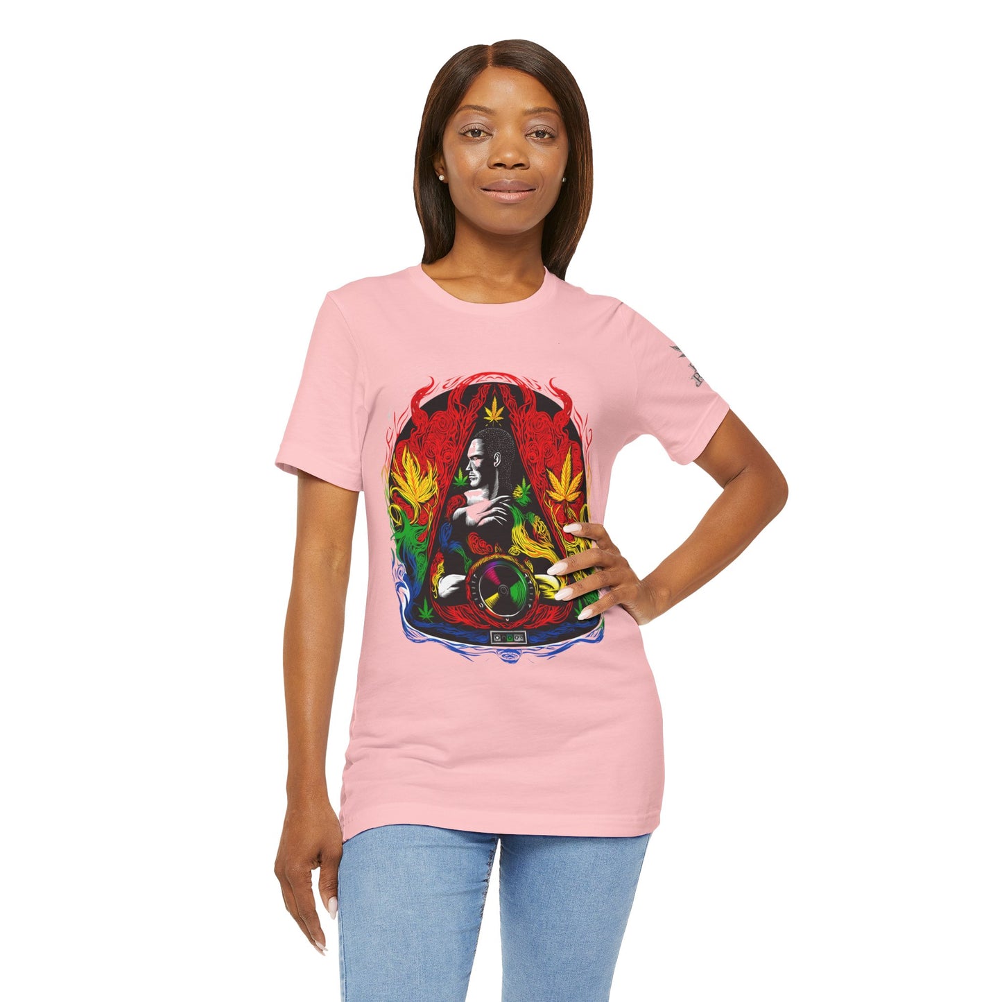 High Roller Sacred Buddha Cannabis T-Shirt - Premium 420 Spiritual Meditation Enlightenment Botanical Artistry Apparel