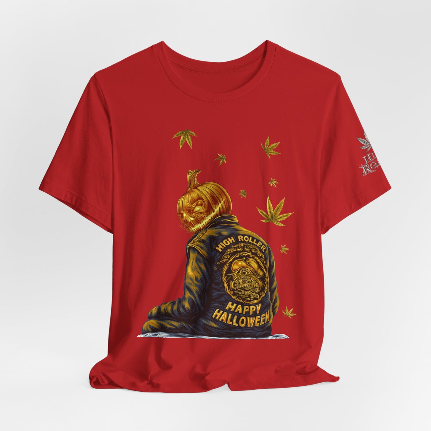 Pumpkin Head HIGH ROLLER Halloween T-Shirt - Premium Cannabis Culture Apparel