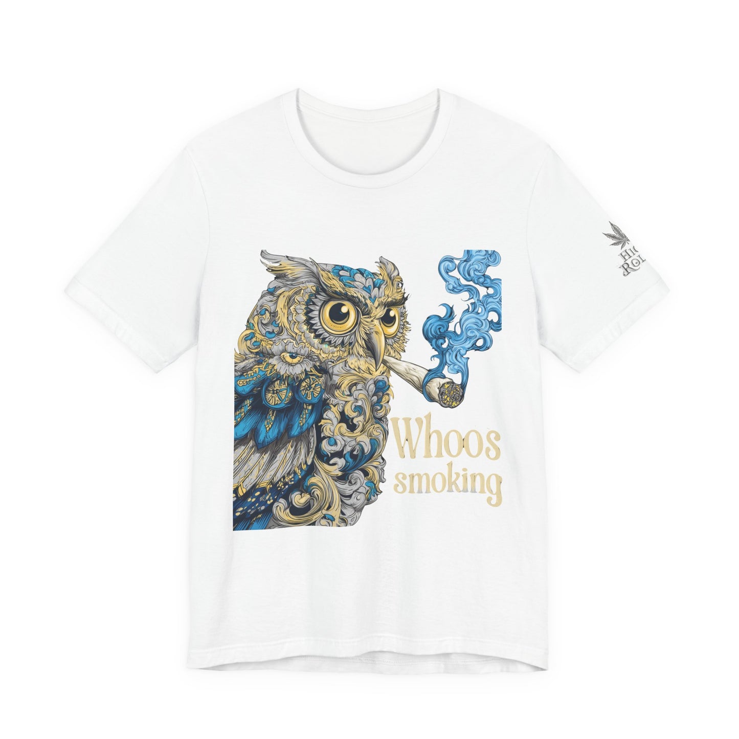 Baroque Owl Tee - Premium Airlume Cotton Cannabis Culture Ornate Bird Art