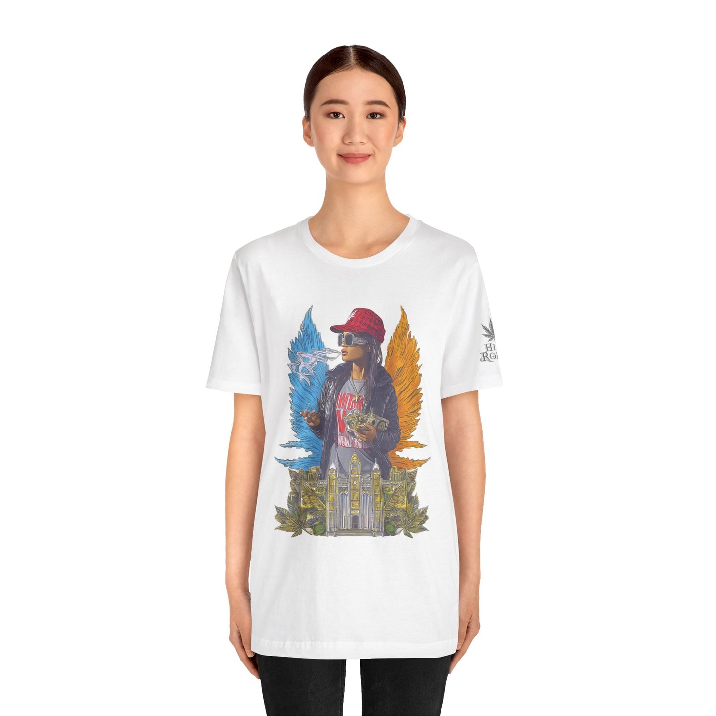 High Roller Golden Wings Money Cannabis T-Shirt - Premium 420 Hip-Hop Angel Street Culture Success Lifestyle Apparel