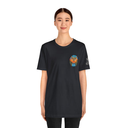 Cannabis Paradise Circle Tee - Tropical Sunset Art Design | High Roller