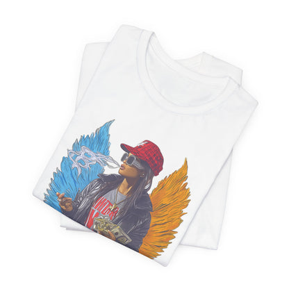 High Roller Golden Wings Money Cannabis T-Shirt - Premium 420 Hip-Hop Angel Street Culture Success Lifestyle Apparel