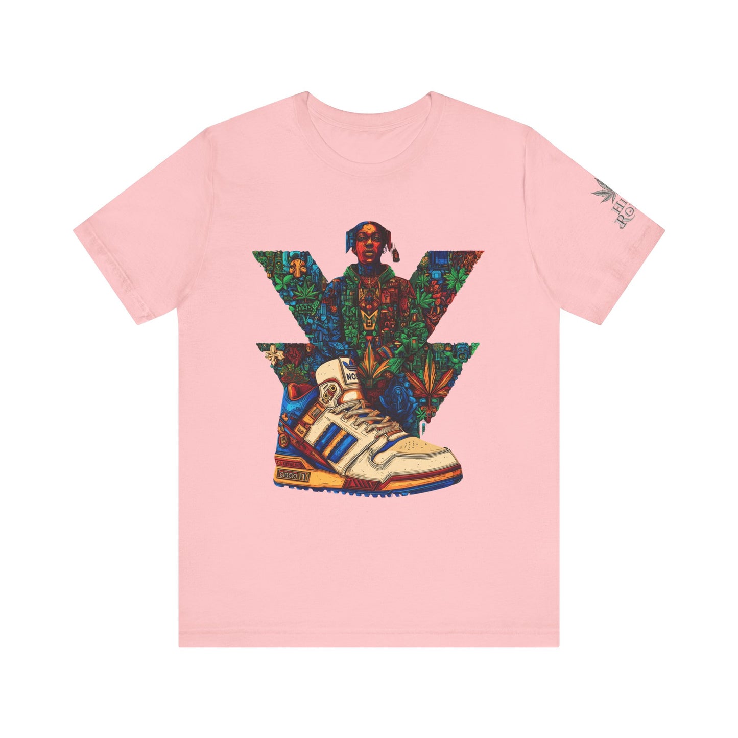 High Roller Trefoil Cannabis Sneaker T-Shirt - Premium 420 Hip-Hop Sneakerhead Street Culture Botanical Art Apparel