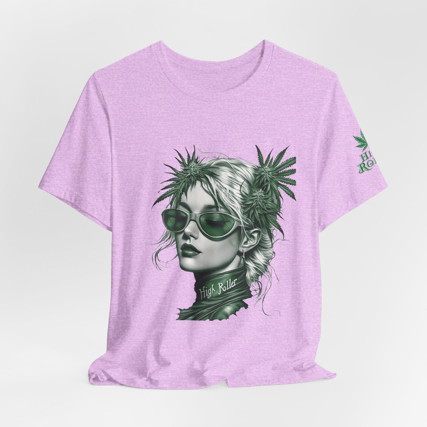 Green Queen T-Shirt - Premium Airlume Cotton Cannabis Crown Portrait Art Tee