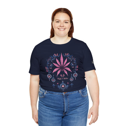 Bohemian Cannabis Mandala Tee - Floral Folk Art Design | High Roller