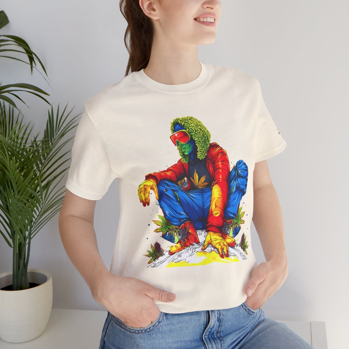 High Roller Rainbow Squat Cannabis T-Shirt - Premium 420 Psychedelic Street Art Colorful Lifestyle Statement Apparel"