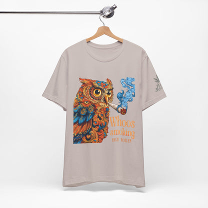 Baroque Owl Tee - Premium Airlume Cotton Cannabis Culture Ornate Bird Art