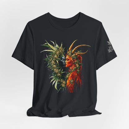 Sacred Union T-Shirt - Premium Airlume Cotton Cannabis Spirits Fantasy Art Tee