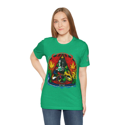 High Roller Sacred Buddha Cannabis T-Shirt - Premium 420 Spiritual Meditation Enlightenment Botanical Artistry Apparel