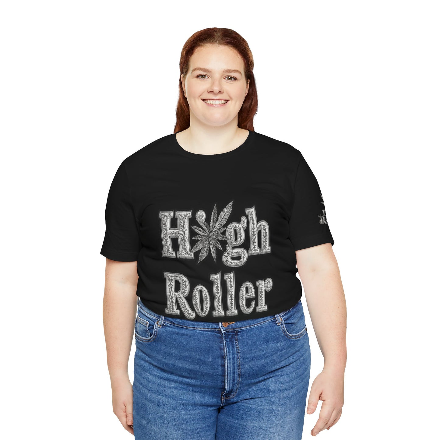 High Roller Classic Tee - Premium Airlume Cotton Cannabis Culture Ornate Typography Art