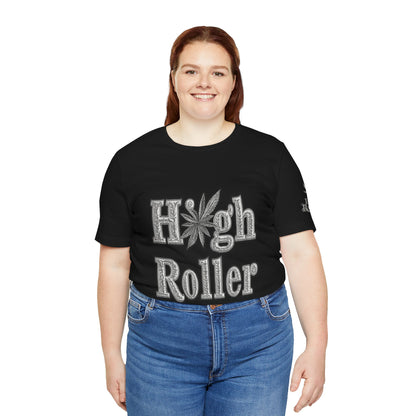 High Roller Classic Tee - Premium Airlume Cotton Cannabis Culture Ornate Typography Art