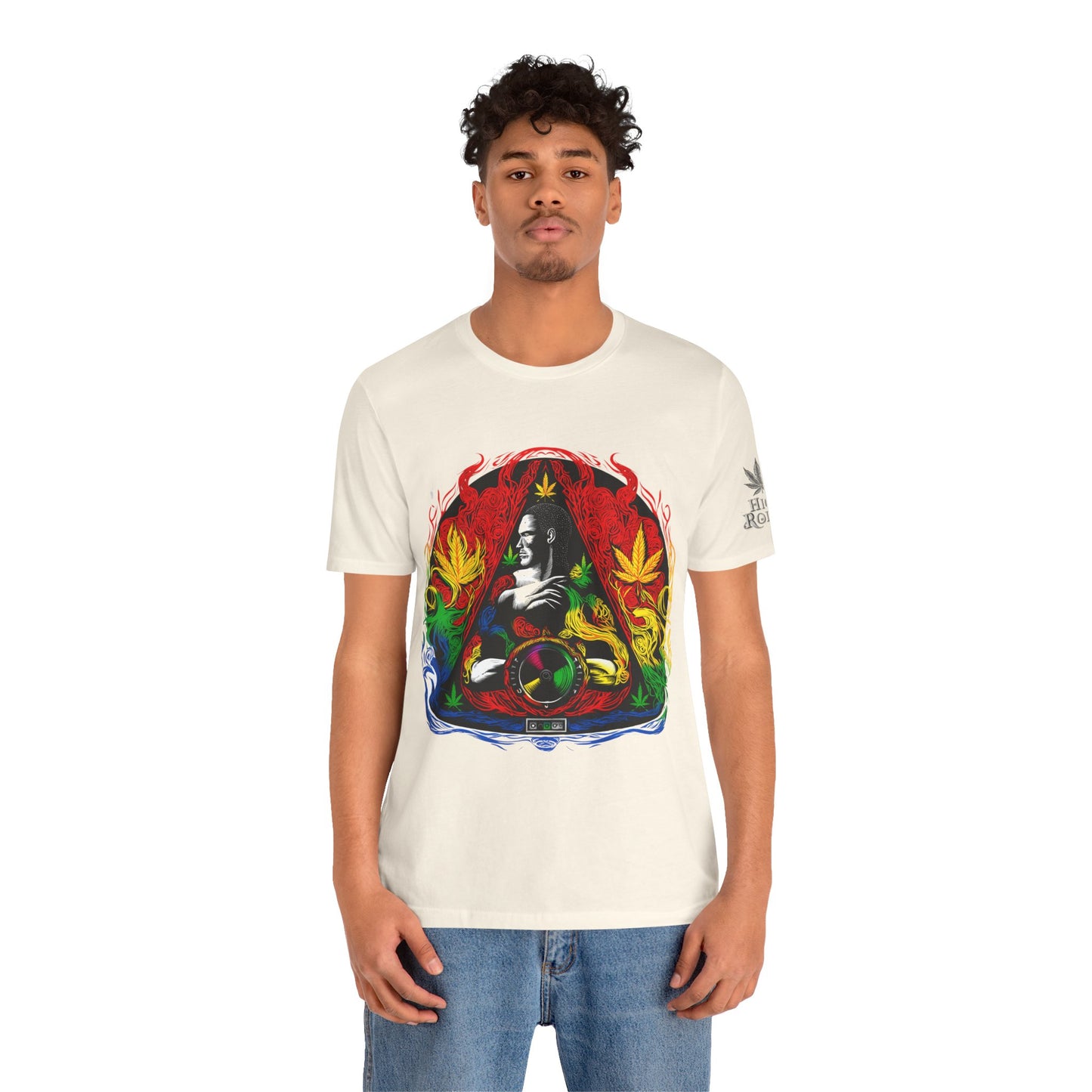 HIGH ROLLER Buddha Meditation Premium Cannabis Culture T-Shirt - Enlightenment Meets Electronic Music Luxury Streetwear