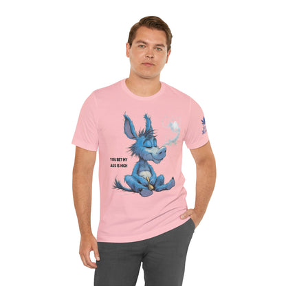 Blue Donkey Tee - Premium Airlume Cotton Cannabis Culture Humor Cartoon Art