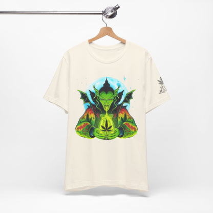 Mystic Dragon Guardian Cannabis Meditation T-Shirt - Premium Psychedelic 420 Apparel