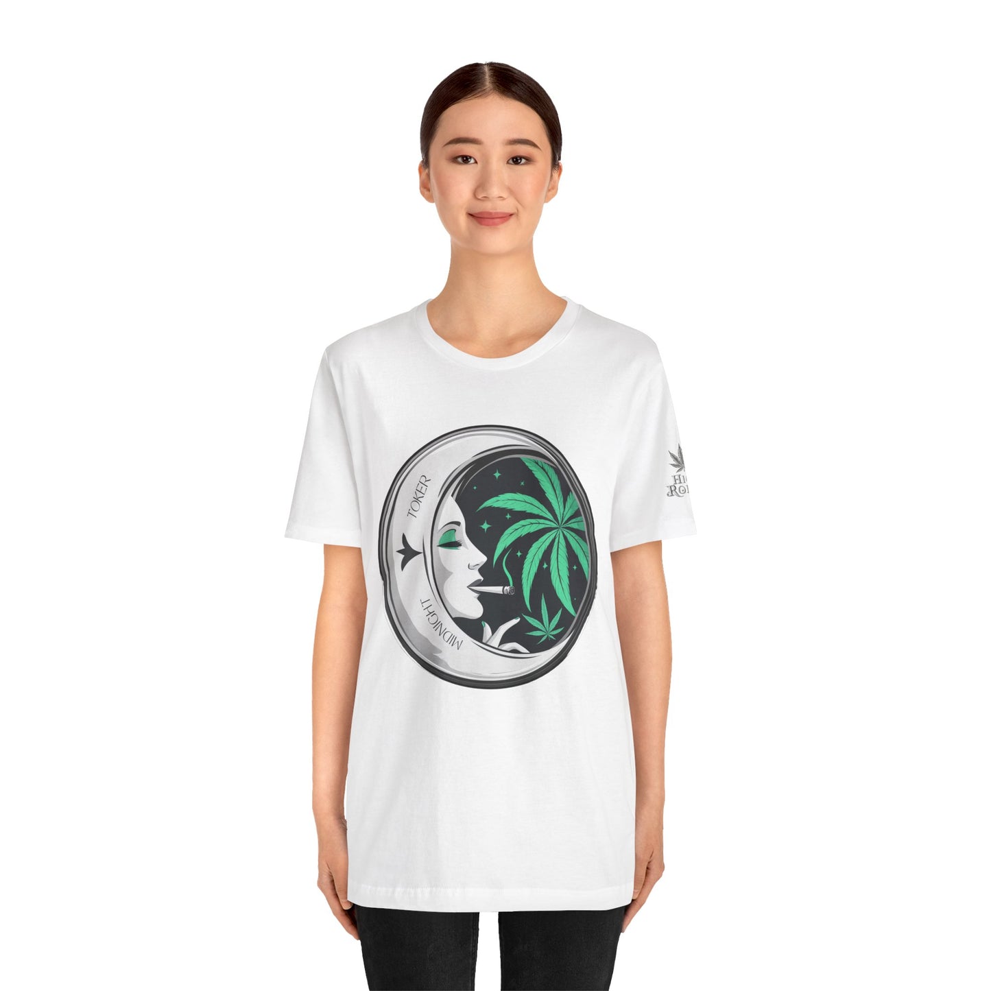 Toker Girl Coin Tee - Vintage Cannabis Portrait Art Design | High Roller
