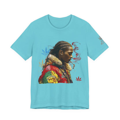 High Roller Profile Smoke Art Cannabis T-Shirt - Premium 420 Hip-Hop Portrait Street Culture Elevated Lifestyle Apparel