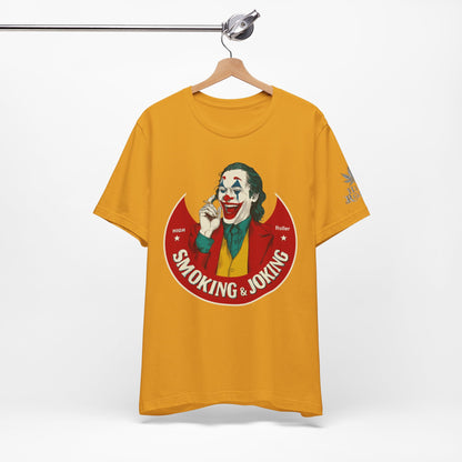 High Roller Villain T-Shirt - Premium Airlume Cotton Cannabis Joker Badge Art Tee