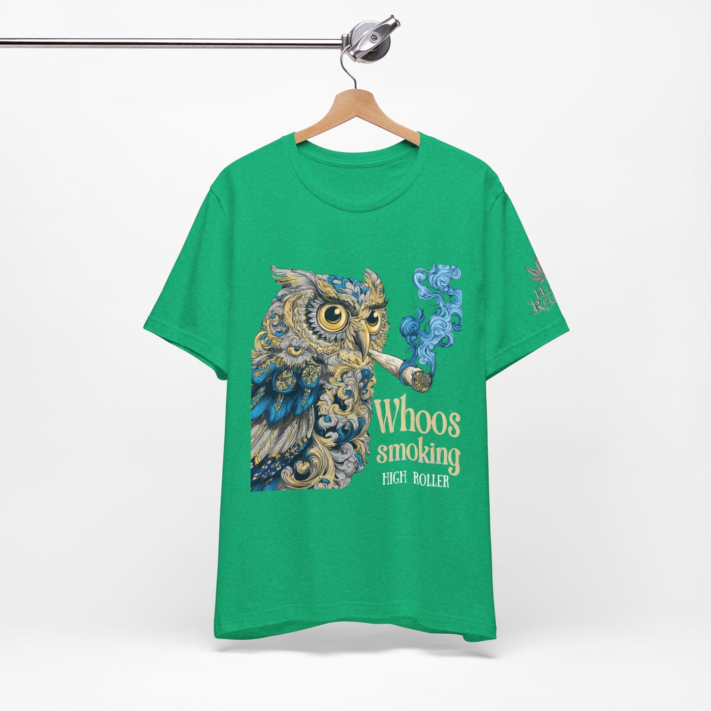 Baroque Owl Tee - Premium Airlume Cotton Cannabis Culture Ornate Bird Art