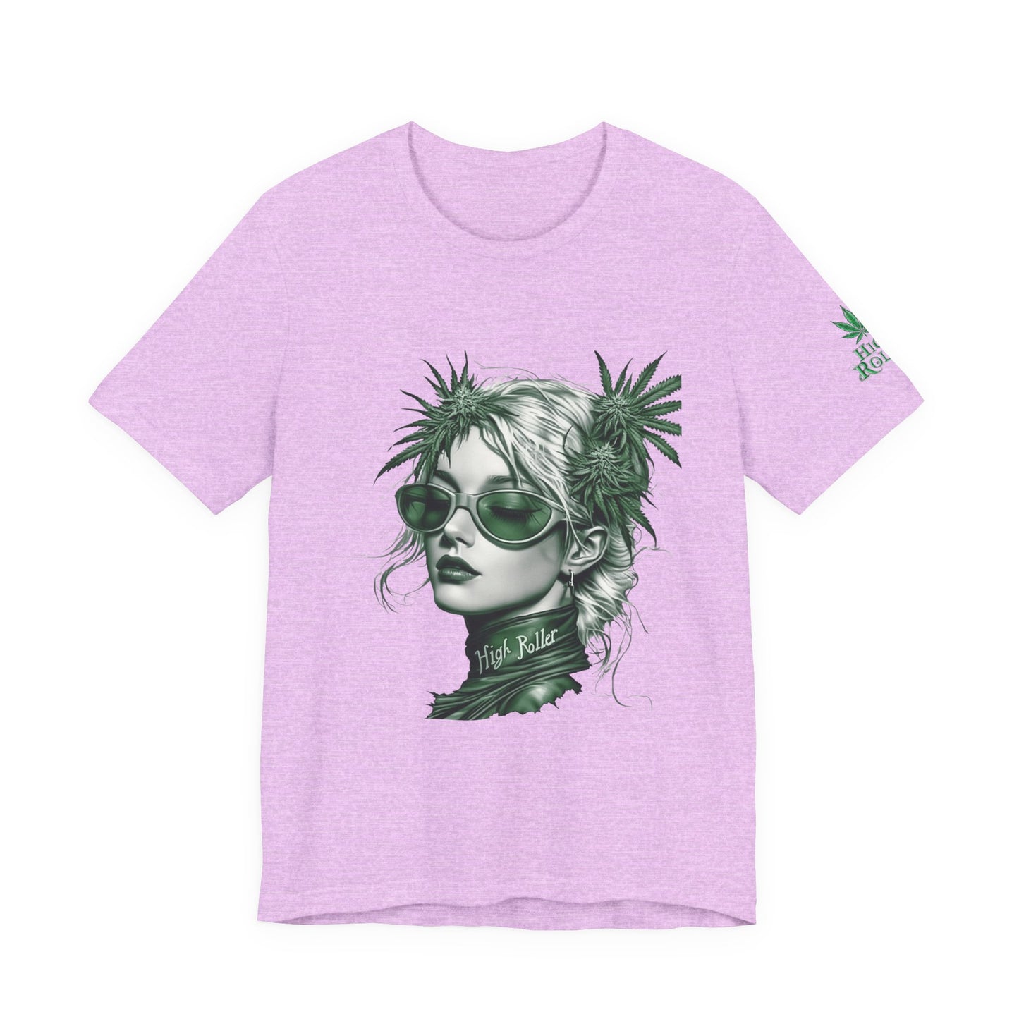 Green Queen T-Shirt - Premium Airlume Cotton Cannabis Crown Portrait Art Tee