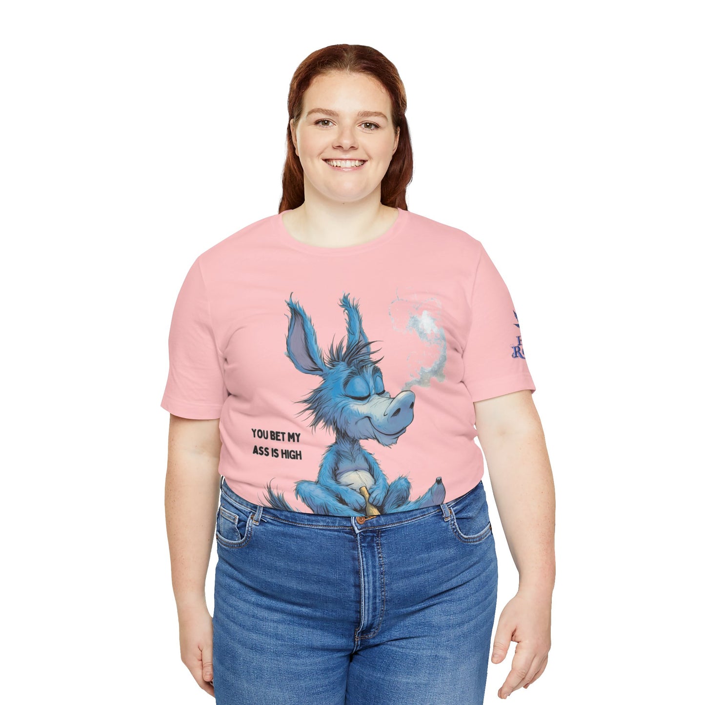 Blue Donkey Tee - Premium Airlume Cotton Cannabis Culture Humor Cartoon Art