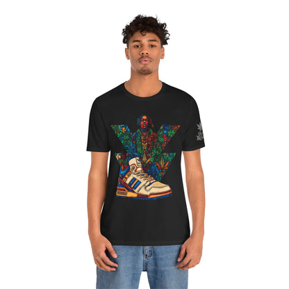 High Roller Trefoil Cannabis Sneaker T-Shirt - Premium 420 Hip-Hop Sneakerhead Street Culture Botanical Art Apparel
