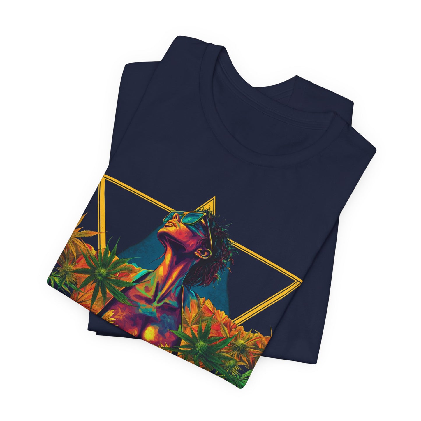 Sacred Geometry Cannabis Goddess Tee - Psychedelic Beauty Art Design | High Roller