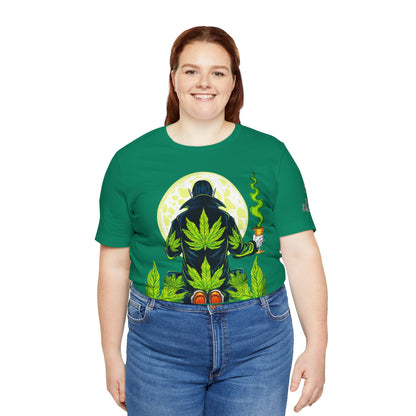 Luxury Gothic Cannabis Vampire T-Shirt - Premium Dark HIGH ROLLER Streetwear - Elevated Nocturnal 420 Fashion