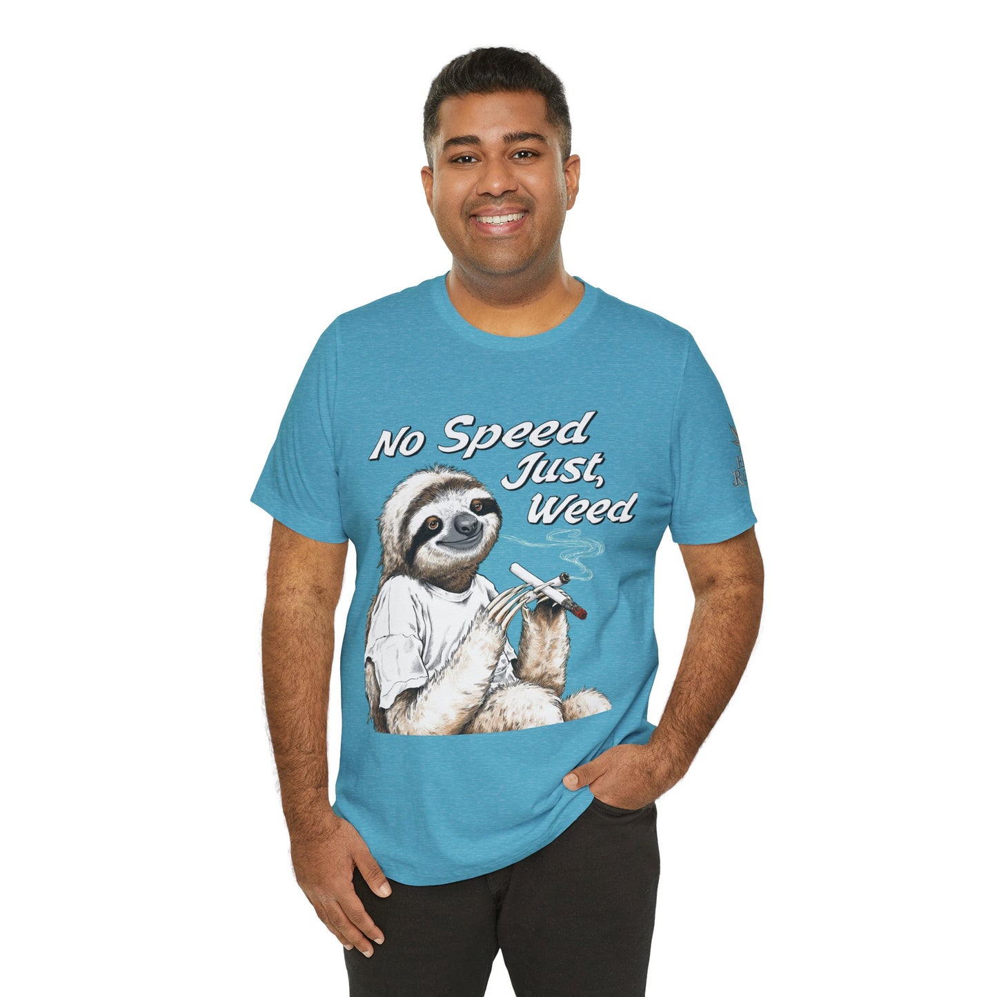 Slow Motion Tee - Premium Airlume Cotton Cannabis Culture Sloth Humor Art