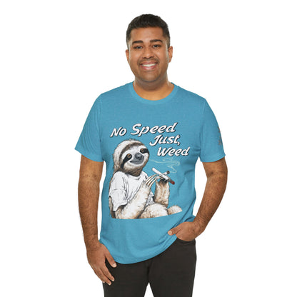 Slow Motion Tee - Premium Airlume Cotton Cannabis Culture Sloth Humor Art