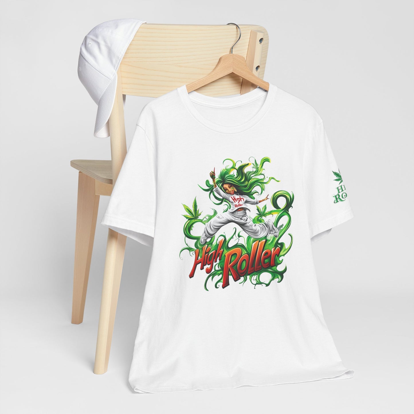 Green Goddess Dance Tee - Premium Airlume Cotton Cannabis Culture Movement Art